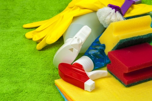 Cleaning team vacuuming floors in a new property
