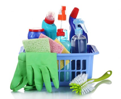 Professional deep cleaning of a living room interior